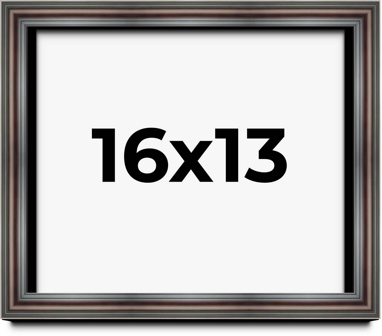 16x13 Shadow Box 1.75" Deep Brown Picture Frame - UV Acrylic, Foam Board Backing, Hanging Hardware